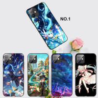 Casing หรับ iPhone 14 13 11 Pro Max 11 Mini 8+ 8 Plus Hatsune Miku Anime Pattern Phone เคสโทรศัพท์ อ่อนนุ่ม TPU Shockproof Black ปก