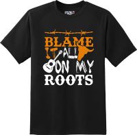 Blame It All On My Roots Country Music O-Neck Cotton T Shirt Men Casual Short Sleeve Loose Tshirt Dropshipping