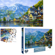 Bộ Tranh Ghép Xếp Hình 1000 Pcs Jigsaw Puzzle Tranh Ghép (75 50cm) Snow Mountain Town Bản Đẹp Cao Cấp thumbnail