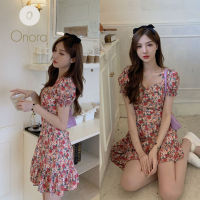 พร้อมส่ง  มินิเดรส  มินิเดรสลายดอกไม้  เดรสสาวหวานซ่อนเปรี้ยว  Mini Dress  ลายดอกไม้กระโปรงสั้น