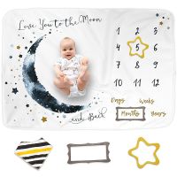 Newborn baby Monthly Growth Milestone Blanket Photography Accessories for Rug baby boy girls photography props Background Cloth Sets  Packs