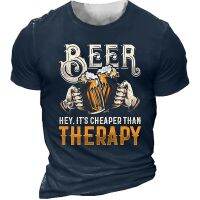 Beer Print Mens T-shirts 3d Hip Hop Rock Tshirt Drinking Short Sleeve Male Clothing Vintage Tops For Men Homme Camiseta Hombre