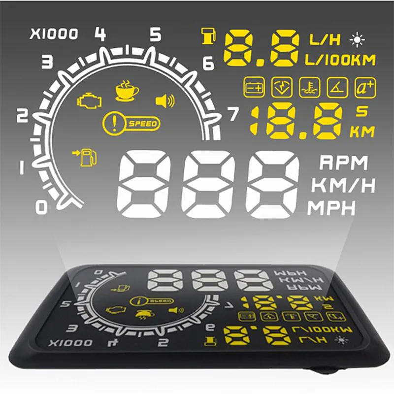 Speeding Warning Digital car speedometer GPS speedometer Car hud head up  display OBD2 II Interface W02 5.5 Car-Detector