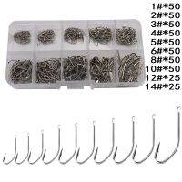 【hot】☽  450pcs/Box 1-14  Sharpened Ultrapoint Fishing Carp Treble Hooks Set Mixed Sizes Fishhook Tackle