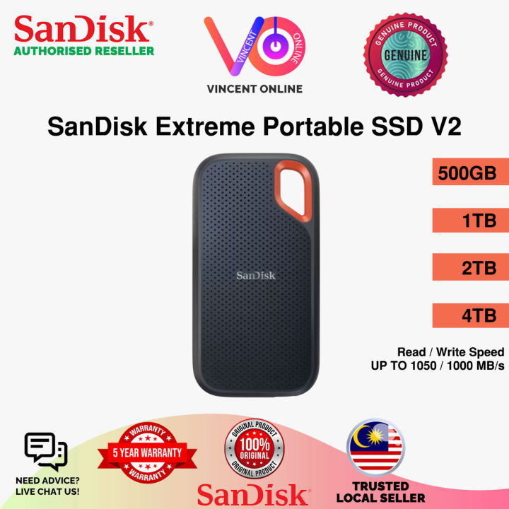 SANDISK Extreme Portable SSD E61 V2 4TB External Solid State Drive  SDSSDE61-4T00