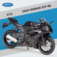 WELLY 1:12 2020 YAMAHA YZF-R6 Diecast Motorcycle Model Heavy Duty Travel Diecast Motorcycle Alloy Toy Car Collection Kid B493 Die-Cast Vehicles