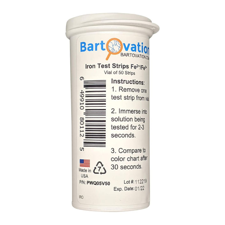 bartovation-iron-test-strips-0-100-ppm-vial-of-50-strips-for-measuring-free-soluble-iron-fe2-and-fe3