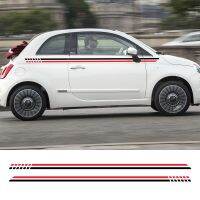 [HOT ZQQIUZWREKW 111] สไตล์รถยาวด้านข้างเอวลายสติกเกอร์สำหรับ Fiat 500 Auto DIY ตกแต่งฟิล์มไวนิลรถยนต์ Tuning อุปกรณ์เสริม Decals