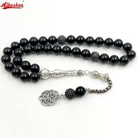 Tasbih Agate Nere Naturali Con Perline Rosario ใน Zircone Bracciale Musulmano Realo Eid Misbaha Accessorio Islamico 2023 Gioielli Turchi