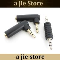 a jie store Gold plated 3.5 jack Right Angle male Female to 3.5mm 3/4Pole Male Audio Connector Stereo Plug L Shape Jack Adapter 1pcs