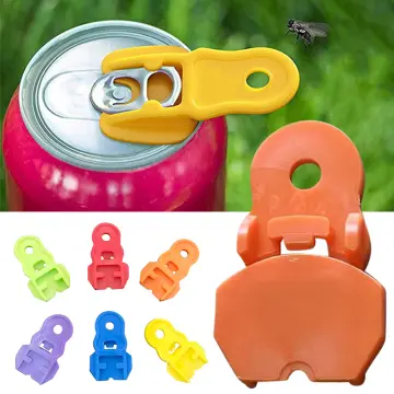 Manual Easy Can Opener, 6 Pcs Color Soda Beer Can Opener Beverage Can Protector, Premium Plastic Shields Tab Openers for Pop, Cover Beer or Soda Cans