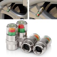 4pcs Car Tire Pressure Gauge Indicator Alert Monitoring Valve Cap Sensor Tire Pressure Indicator External Valve Detection