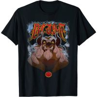 Cartoon Beauty and the Beast graphic cotton O-neck T-shirt for men