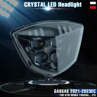 SPACEMOTO รถจักรยานยนต์คริสตัล LED ไฟหน้าไฟหน้าสำหรับ GASGAS -2023 EC 2023 Enduro รถจักรยานยนต์