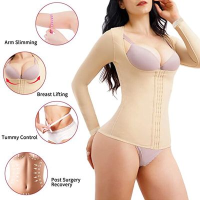 2023 New Womens Bodysuit Tight-fitting Corset Long-sleeved Womens Bodysuit Seamless Vest Upper Arm Bodysuit