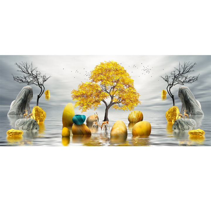 modern-golden-abstract-art-golden-tree-and-stone-pictures-painting-wall-art-for-living-room-home-decor-no-frame