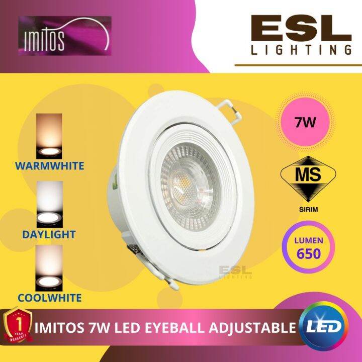 ESL LIGHTING / IMITOS 7W LED EYEBALL ADJUSTABLE / SIRIM APPROVED ...