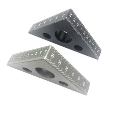 45 Degree Aluminum Alloy Angle Ruler Inch Metric Triangle Ruler Carpenter 39;s Workshop Woodworking Square Multifunction Tool