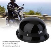 LALOVE German Vintage Motorcycle Cruiser Helmet Half Face German Motorcycle Helmet Black XL