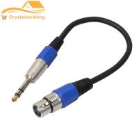 3 จุดแจ็คหญิง XLR ถึง 1/4  "6.35 มิลลิเมตรปลั๊กตัวผู้สเตอริโอไมโครโฟนสายอะแดปเตอร์ - INTL