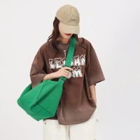 [COD] Korean ins lazy style large capacity Messenger bag simple all-match casual solid shoulder