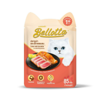 Bellotta เบลลอตต้า  85 กรัม อาหารเปียกแมวแบบซอง รสปลาทูน่าและปลาแซลมอน(12 ซอง)