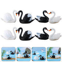 WINOMO 8pcs คู่เครื่องประดับหงส์ตกแต่ง Swan แกะสลักอุปกรณ์เสริมดอกไม้ Diy