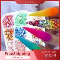 MAYLATI 3D ทำเล็บเครื่องประดับตกแต่งคริสตัลพลอยส่องเล็บเจลลี่สีรุ้ง