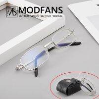 Foldable Reading Glasses Men Women Folding Metal Rectangle Small Frame Clear Lens Presbyopic Eyelasses Diopter 1 1.5 2 2.5 3.5