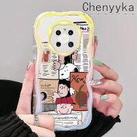 เคส Chenyyka สำหรับ Huawei Mate 30 Pro Mate 40 Pro เคส P40 P30โปรการ์ตูนน่ารักสนูปี้เนื้อครีมขอบเป็นคลื่นเคสโทรศัพท์โปร่งใสป้องกันเลนส์กล้องเคสซิลิโคนอ่อนชัดเจนกันกระแทก