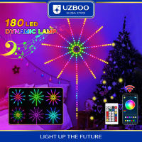 UZBOO ไฟแถบไฟ LED 180โคมไฟสีในฝันไฟแถบ RGB 5050ไฟประดับคริสต์มาสไฟ LED ดอกไม้ไฟอัจฉริยะยืดหยุ่นเสียงดนตรีไฟซิงค์เสียงพร้อมแอปรีโมทคอนโทรล