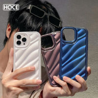 เคสโทรศัพท์ TPU แบบน่มลายคลื่น HOCE สำหรับ iPhone 14 13 12 11 Pro Max เคสกันแดดป้องกันปลอกสีล้วนไล่ระดับสีสำหรับ iPhone 14 Plus