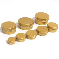 10PCS Gold Screw Thread Empty Aluminum Cream Jar Tin Cosmetic Lip Balm Container Nail Decor Crafts Pot Refillable Bottles 5g-60g