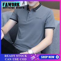 FAWORK 100% เสื้อโปโลผ้าฝ้ายเสื้อเชิ้ตแขนสั้นคอปกเสื้อยืดโปโลธรรมดาเสื้อโปโลลำลอง