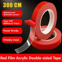 ↂ 300CM Nano Double Sided Tape Super Strong Transparent Red Film No Traces Wall Sticker Acrylic Foam Adhesive Tapes Waterproof