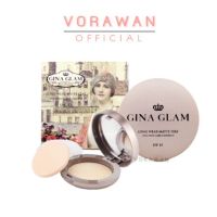 G40 GINA GLAM แป้งพัฟอัดแข็งผสมรองพื้น ปกปิด คุมมัน Gina Glam Long Wear Matte Stay Two Way Cake Compact Powder SPF15