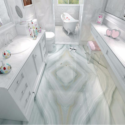 [hot]Custom Self-adhesive Floor Mural 3D Floor Tiles Modern Simple Marble Wallpaper Bathroom PVC Self-Adhesive Waterproof Floor Mural