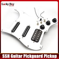 การรับ Pickguard กีตาร์ไฟฟ้าขดลวด SSH พร้อมสวิตช์ Singlecut ส่วนประกอบ SSH แบบมีสายสำเร็จรูป