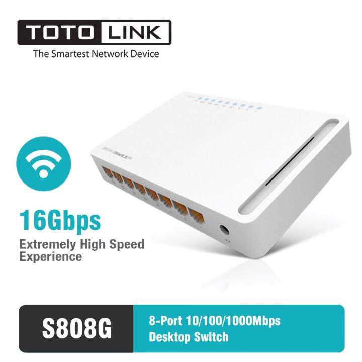 TotoLink S808G 8-Port 100/Mbps 16Gbps Bandwidth Gigabit Ethernet Speed ...