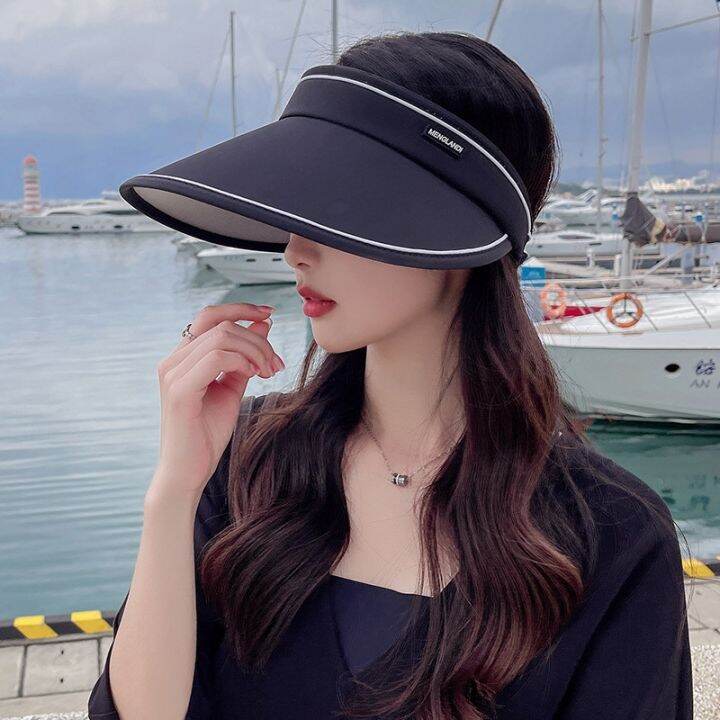 cod-hat-womens-summer-uv-sun-protection-upf50-empty-top-hat-outdoor-travel-sunshade-beach-vacation-all-match-foldable