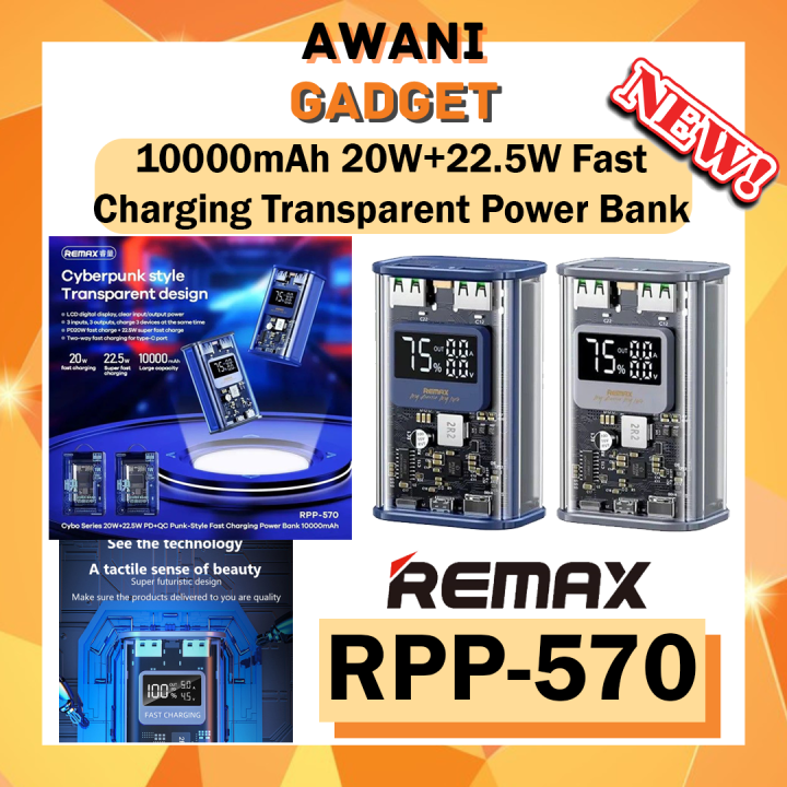 Remax RPP-570 10000mAh Transparent Power Bank Super Fast Charging ...