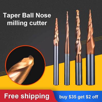 UCHEER 1pc / Set 3.175mm 4mm 6mm HRC55 Taper Ball Nose Cutter Cnc เครื่องมือ คาร์ไบด์ End Milling Cone Woodworking Router Bits