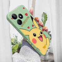 เคส PMP สำหรับ Realme C53 Realme Narzo N53การ์ตูนน่ารัก Pikacu Pokémn ดีไซน์โปเกมอนเคสโทรศัพท์ดีไซน์ข้างรูปแบบขอบสี่เหลี่ยมของเหลวปลอกซิลิโคนคลุมทั้งหมดเคสป้องกันกล้อง