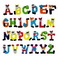 ♕✁ 26 pcs Kids Educational Toy Wood Letters Alphabet Learning Fridge Magnet