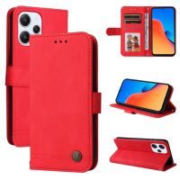 【5AceShop 】เคสโทรศัพท์หนังสำหรับ Xiaomi Redmi ขนาด12นิ้วน้ำหนัก4ก. ลายต้นไม้กระดุมโลหะผิวหนัง