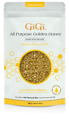 GiGi All Purpose Golden Honee Hard Wax Beads / แว๊กซ์กำจัดขนทุกชนิด  + ฟรี! กระป๋องเปล่าละลายแว็กซ์