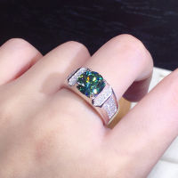 Silver Fashion Jewelry Moissanite Green Diamond Men Women Crystal Platinum Wedding Rings