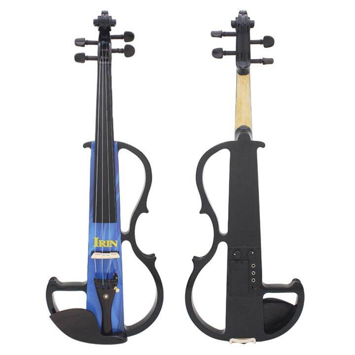 4/4 Electric Silent Violin Fiddle Musical Instrument Blue Electric