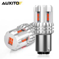 AUXITO ไฟเบรคอัตโนมัติ BAY15D LED 1157 P21/5W 2ชิ้น12ชิ้น3020 SMD แอลอีดีรถยนต์ตอนกลางวันหลอดไฟไฟจอดไฟท้าย12V สีแดง