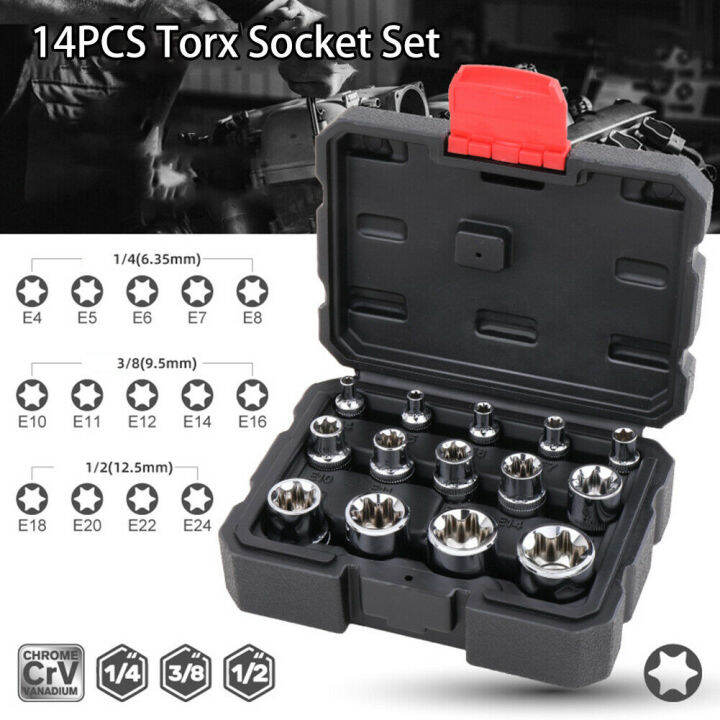 14pcs Flower Type Socket Set Drive Socket Set E Type Socket Inner ...